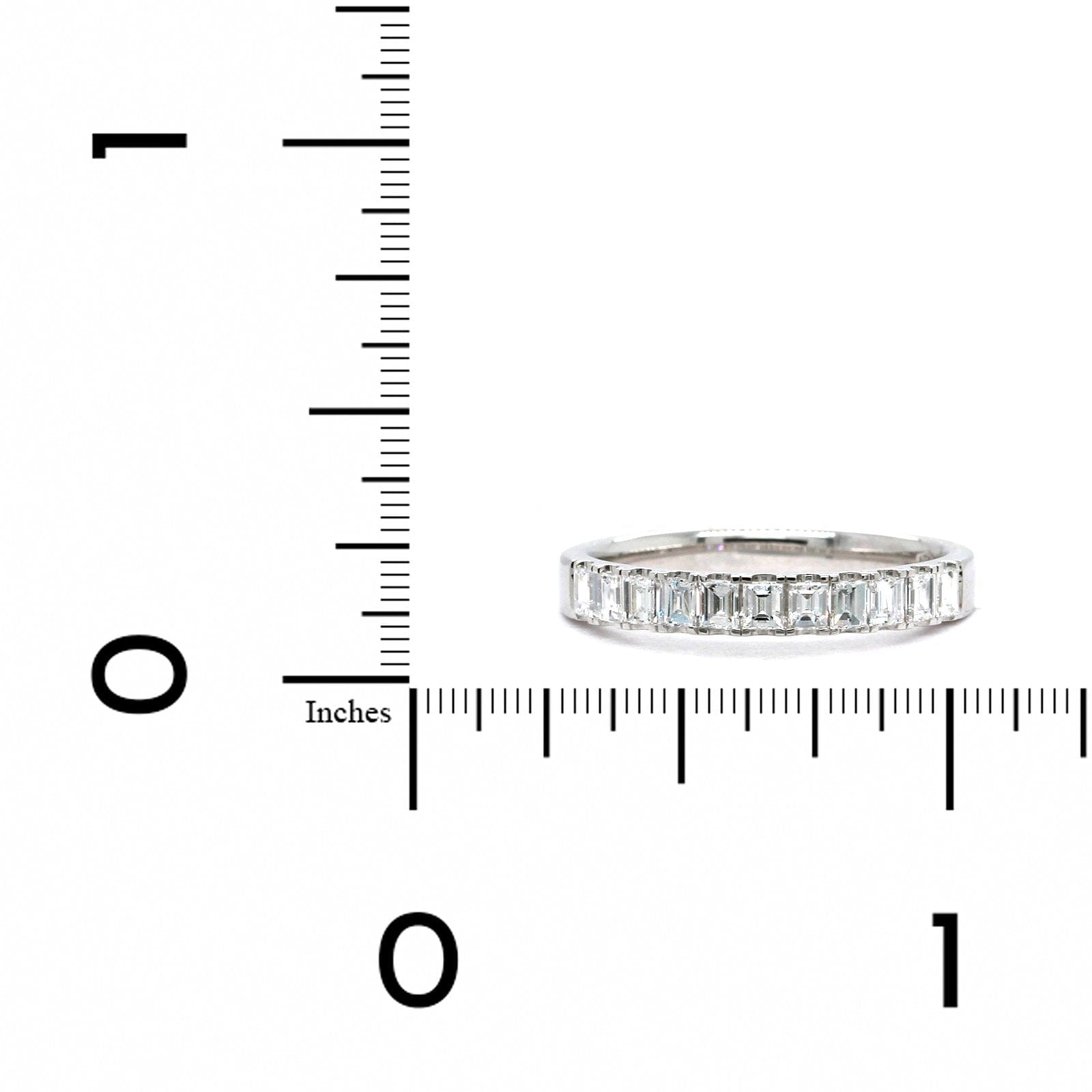 White Gold Baguette Diamond Band, white gold, Long's Jewelers
