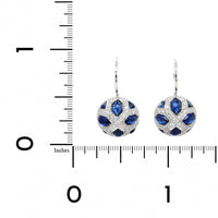 White Gold Sapphire and Diamond Drop Earrings, white gold, Long's Jewelers
