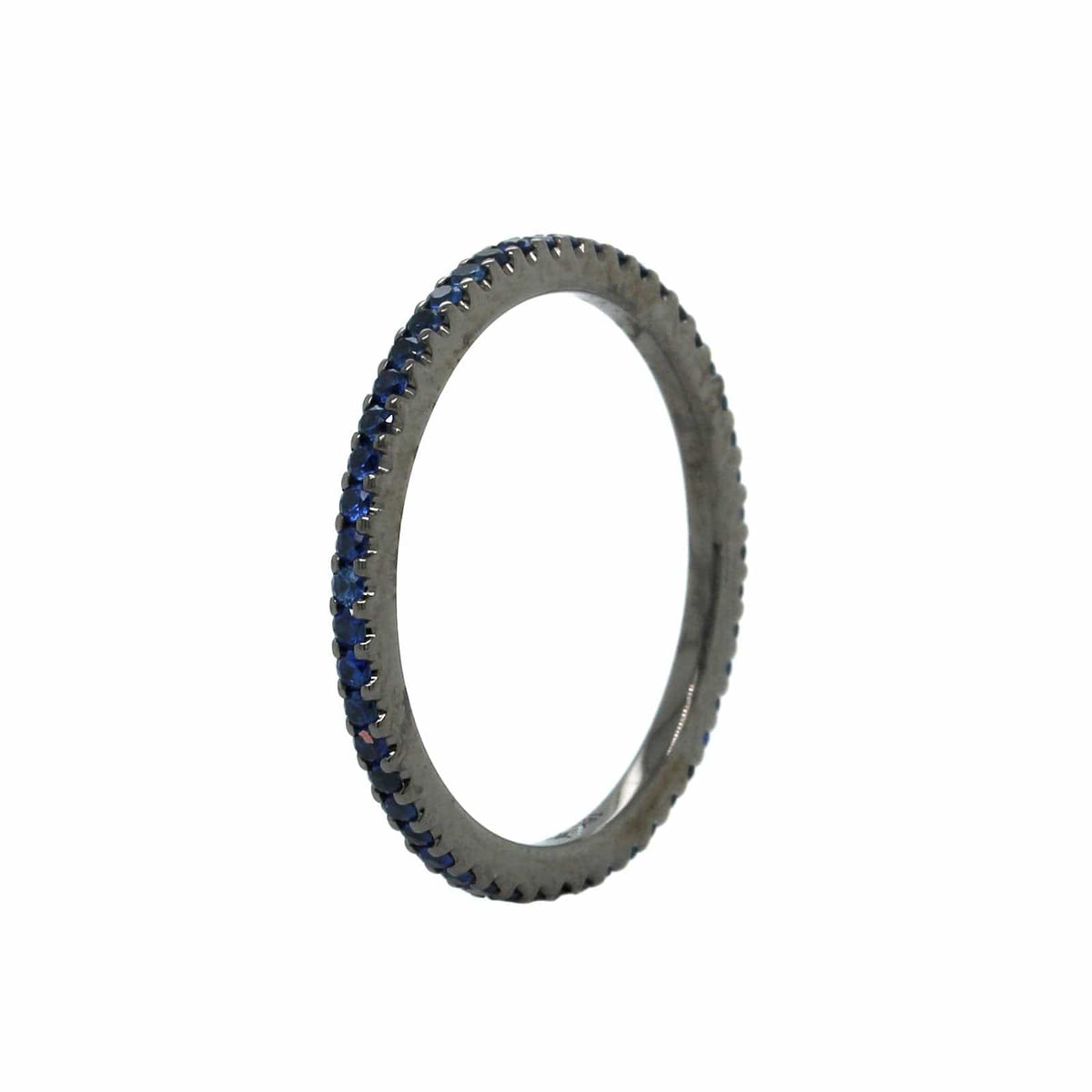 White Gold with Black Rhodium Sapphire Ring, white gold, Long's Jewelers