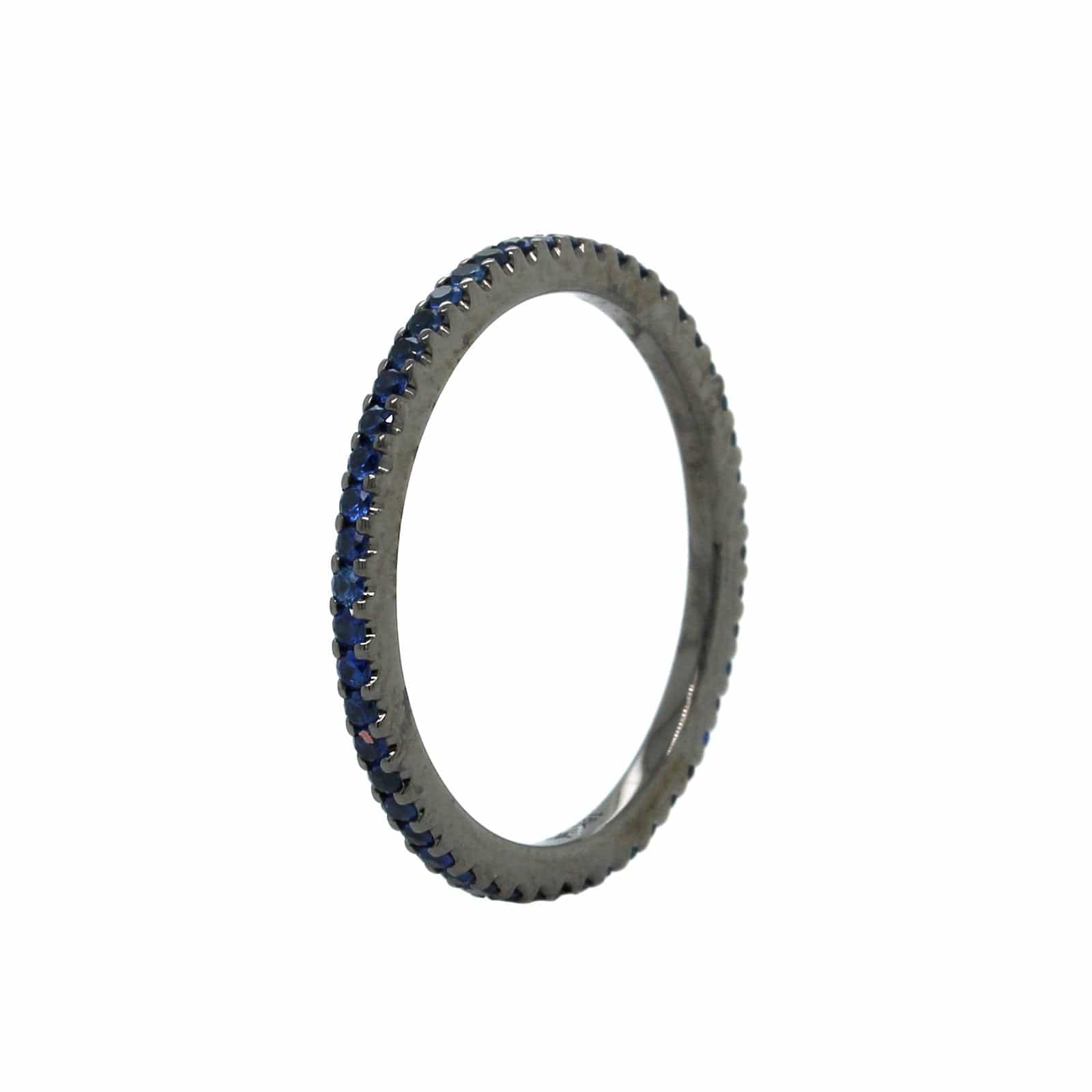 White Gold with Black Rhodium Sapphire Ring, white gold, Long's Jewelers