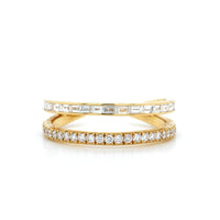 Yellow Gold 2 Row Open Ring, yellow gold, Long's Jewelers