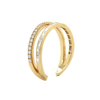 Yellow Gold 2 Row Open Ring, yellow gold, Long's Jewelers
