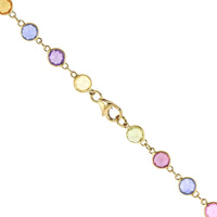 Yellow Gold Multi Color Sapphire Lariat Necklace, yellow gold, Long's Jewelers