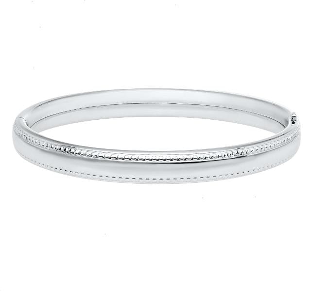 Child's Sterling Silver Beaded Edge Bangle