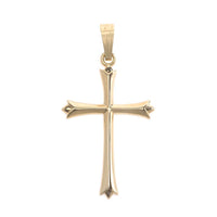 14K Yellow Gold Cross Pendant with Fluted Ends