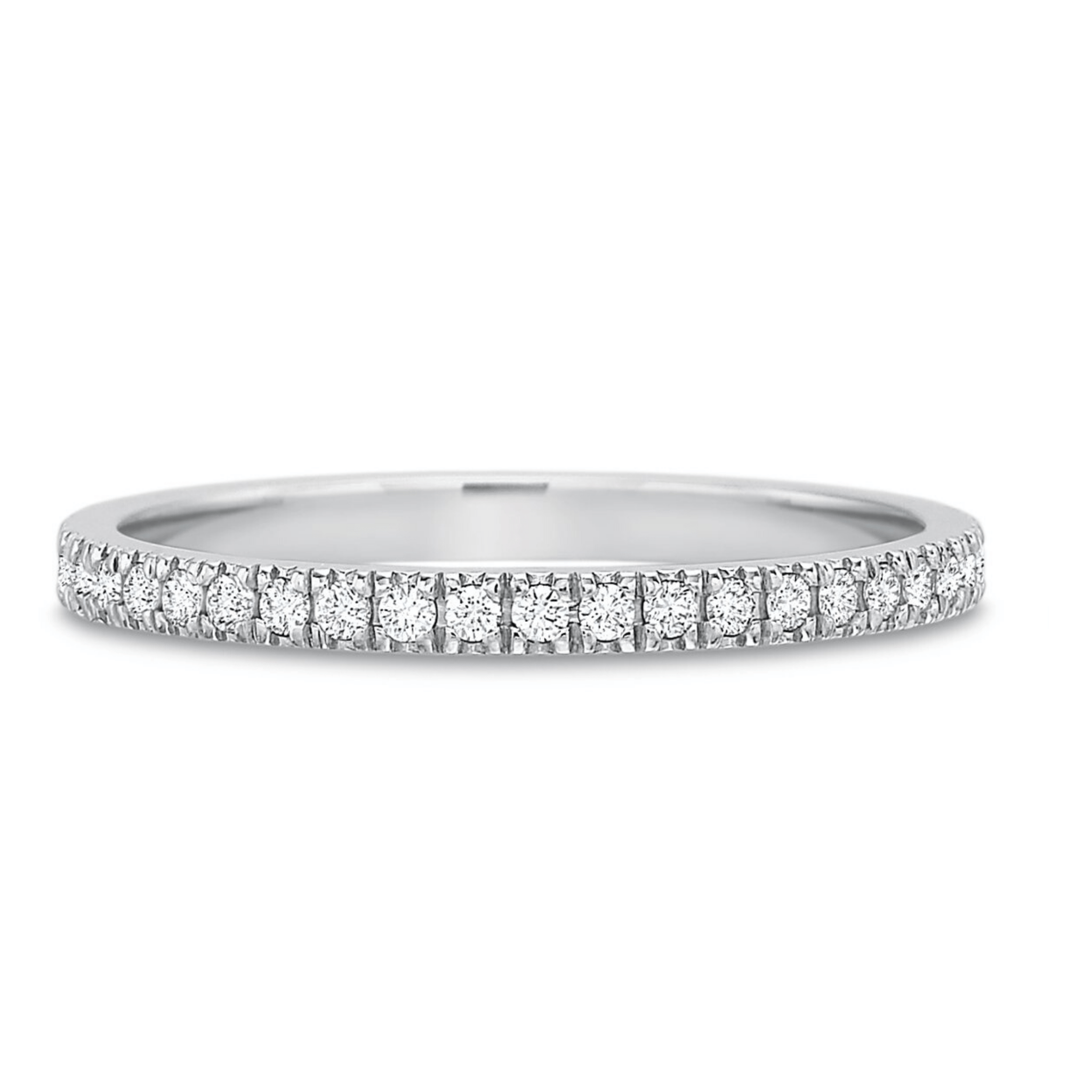 Platinum New Aire Split Shared Prong Eternity Band
