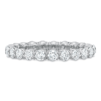 18K White Gold Flush Fit Silk Prong Diamond Band