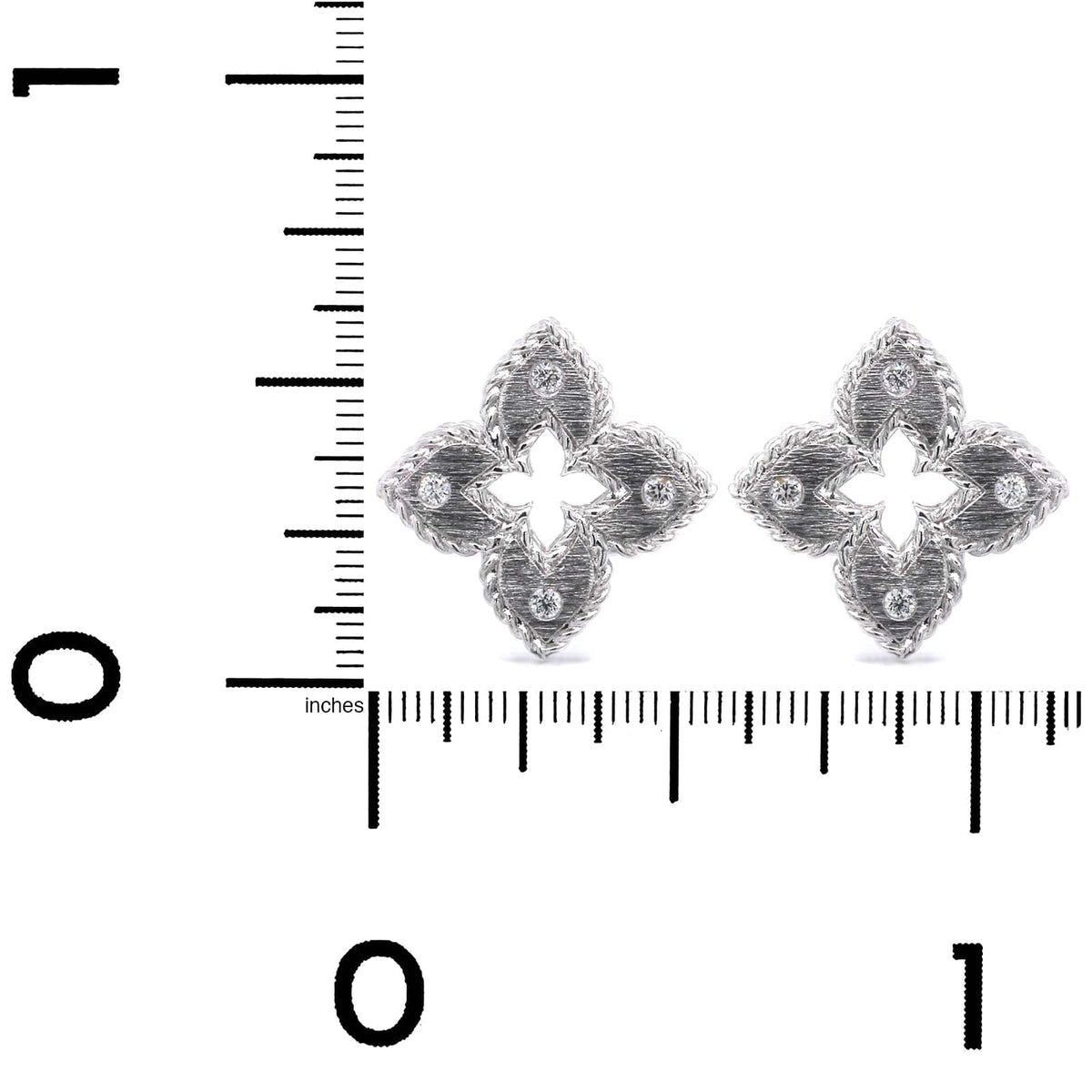 Roberto Coin 18K White Gold Venetian Diamond Stud Earrings