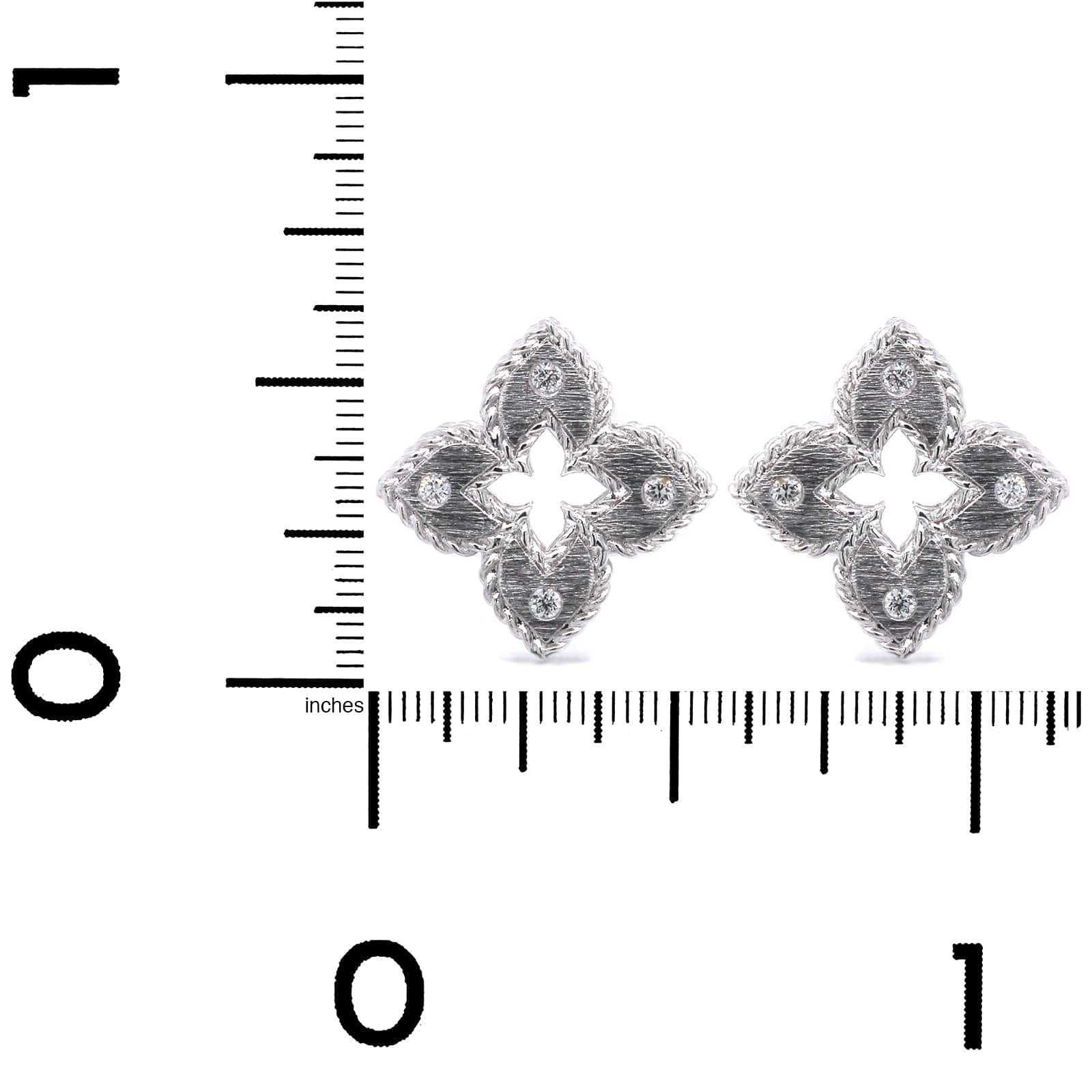 Roberto Coin 18K White Gold Venetian Diamond Stud Earrings