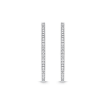 18K White Gold Diamond Hoops