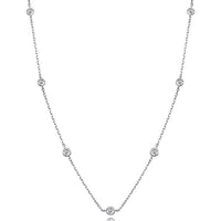 18K White Gold 7 Stone Diamond By The Yard Necklace