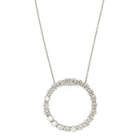 14K White Gold Diamond Circle Necklace