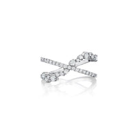 Penny Preville 18K White Gold Diamond Cluster Crossover Ring