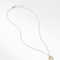 "V" Pendant with Diamonds in Gold on Chain