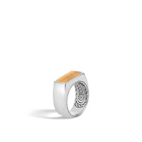 Classic Chain Silver Ring with Tiger Eye