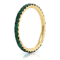 18K Yellow Gold Prong Set Emerald Eternity Band