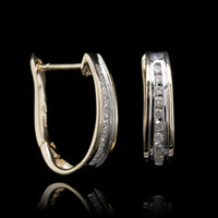 14K Two-tone Gold Estate Diamond Earrings