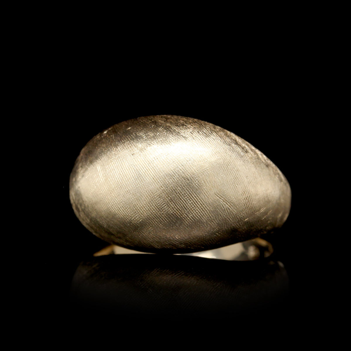 14K Yellow Gold Estate Textured Dome Ring