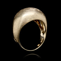 14K Yellow Gold Estate Textured Dome Ring