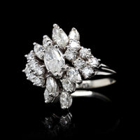 18K White Gold Estate Diamond Ring