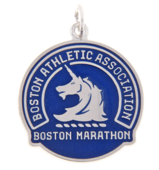 Sterling Silver & Blue Boston Marathon® Pendant Charm