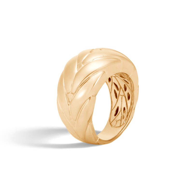 Modern Chain Dome 18K Yellow Gold Ring