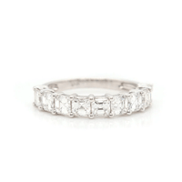 Platinum Shared Prong Asscher Cut Diamond Band