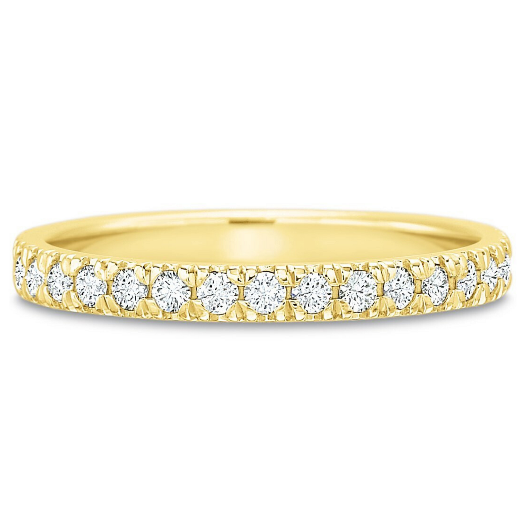 18K Yellow Gold New Aire Split Shared Prong Set Diamond Band