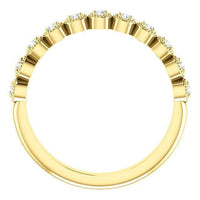 18K Yellow Gold Bezel Milgrain Diamond Band