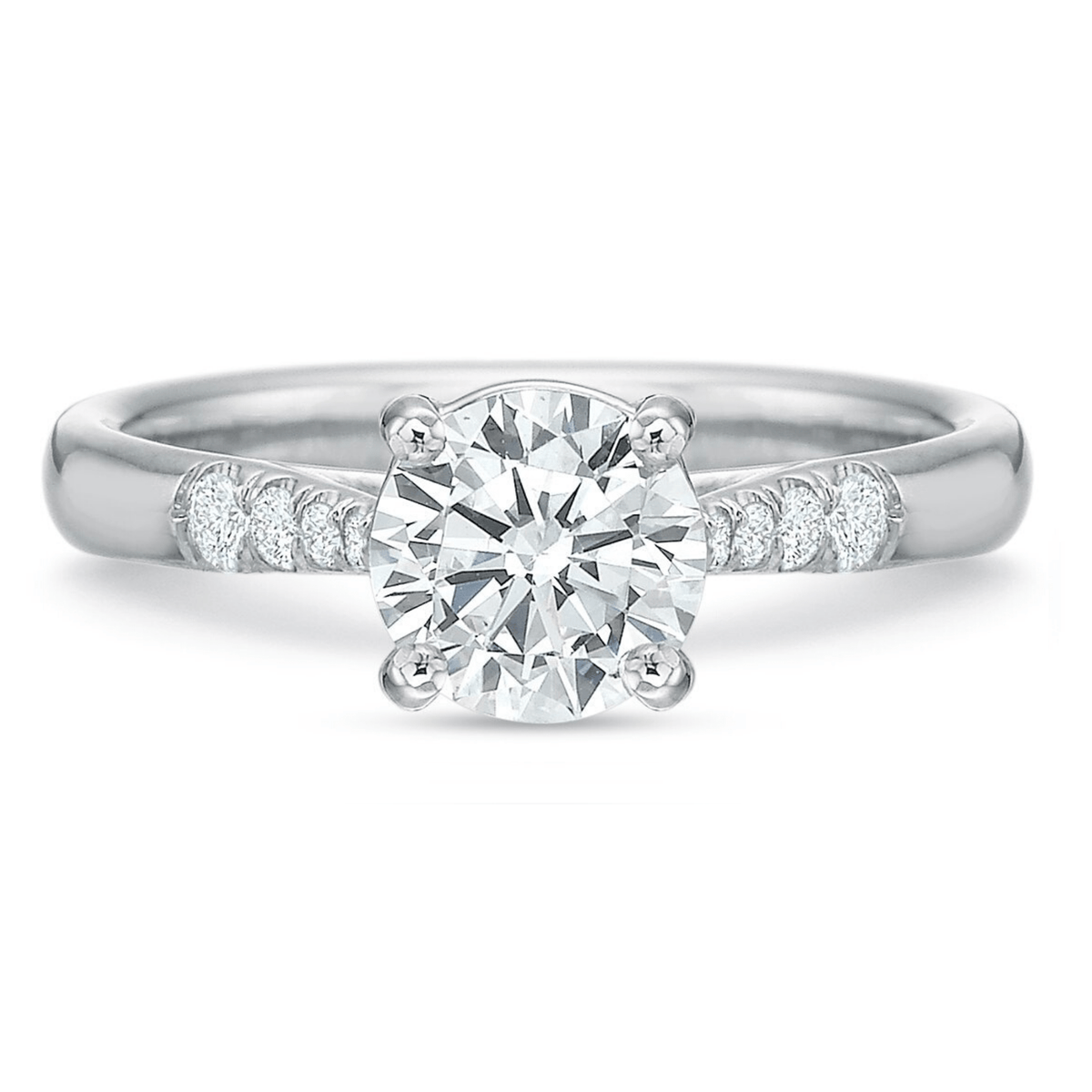 Platinum New Aire Petite Graduated Shank Engagement Ring Setting