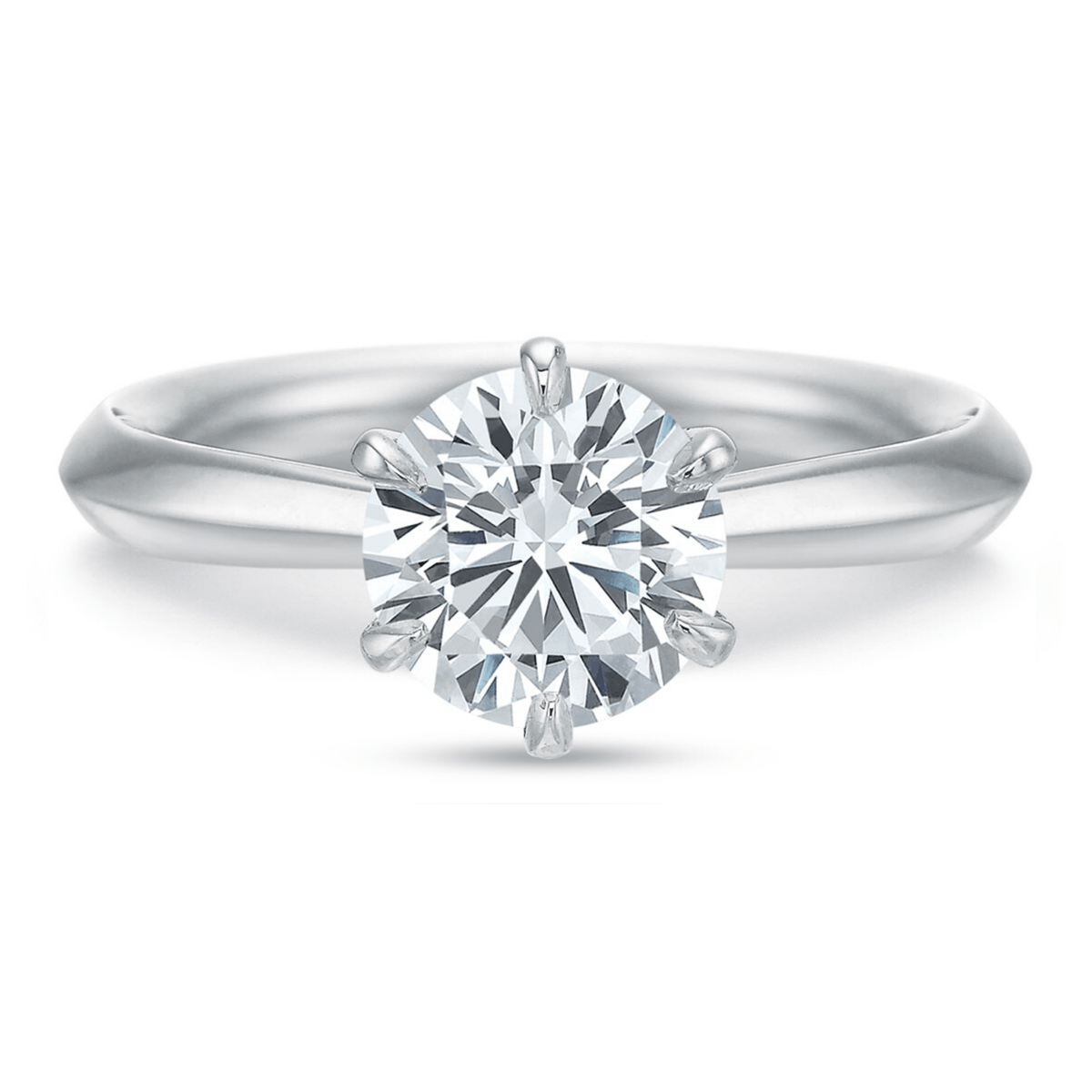 Platinum Classic Solitaire 6 Prong Engagement Ring Setting