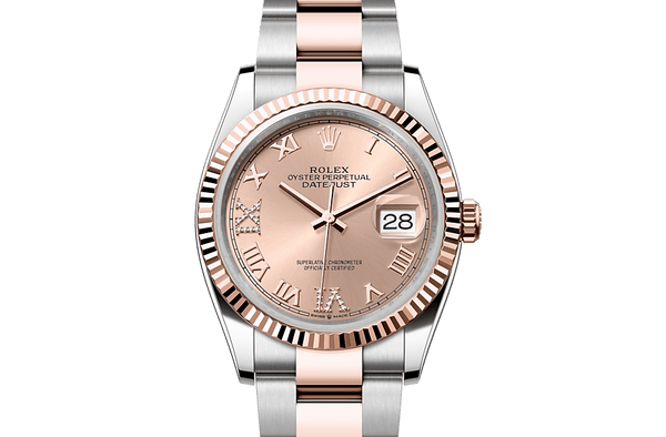 Datejust 36, Oyster, 36 mm, Oystersteel and Everose gold Front Facing