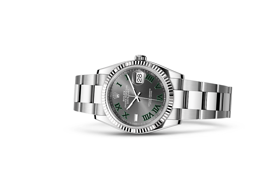 Datejust 36, Oyster, 36 mm, Oystersteel and white gold Laying Down