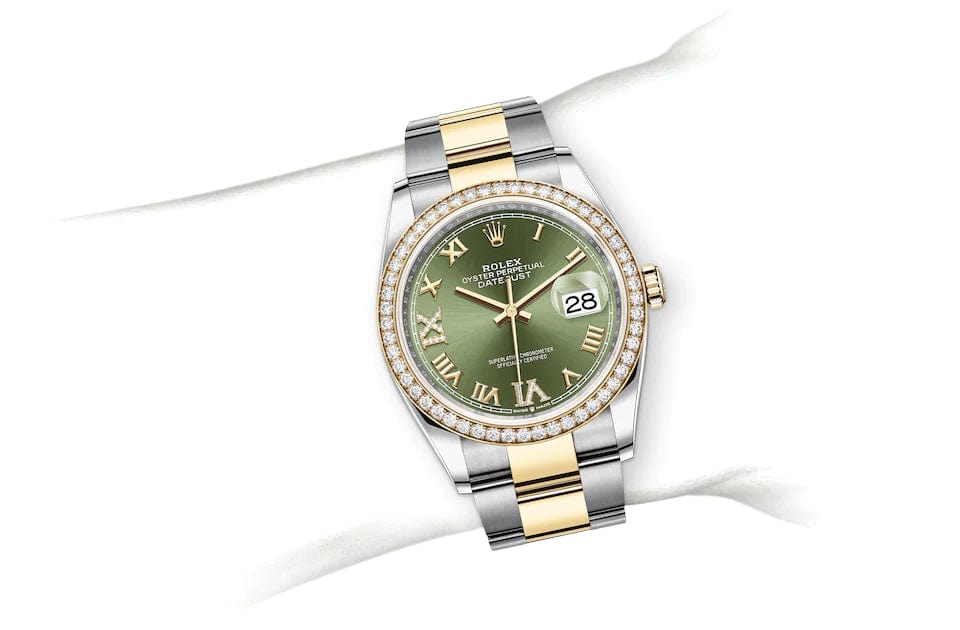 Datejust 36, Oyster, 36 mm, Oystersteel, yellow gold and diamonds Specifications