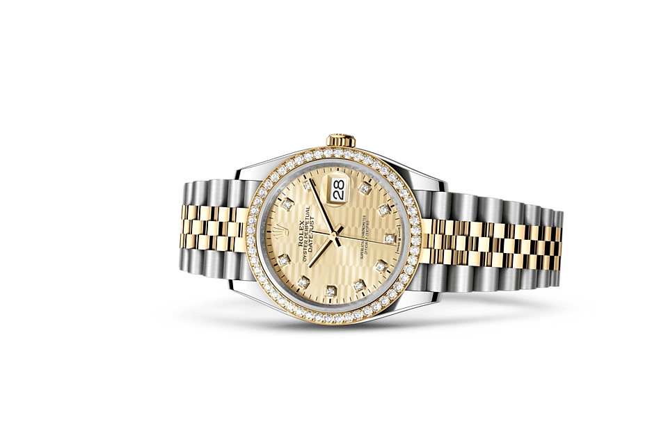 Datejust 36, Oyster, 36 mm, Oystersteel, yellow gold and diamonds Laying Down