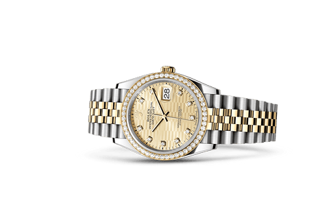 Datejust 36, Oyster, 36 mm, Oystersteel, yellow gold and diamonds Laying Down