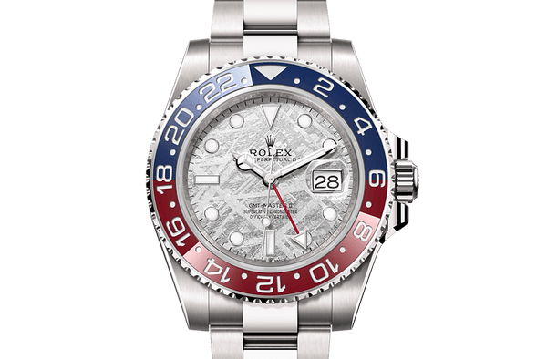 GMT-Master II, Oyster, 40 mm, white gold Front Facing