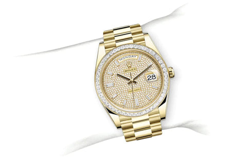 Day-Date 40, Oyster, 40 mm, yellow gold and diamonds Specifications