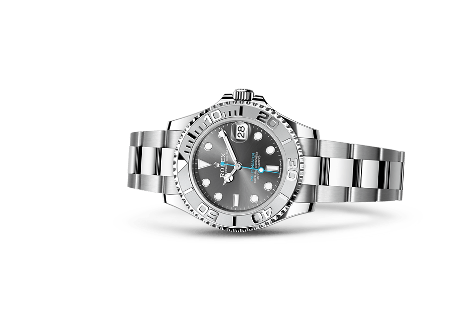 Yacht-Master 37, Oyster, 37 mm, Oystersteel and platinum Laying Down
