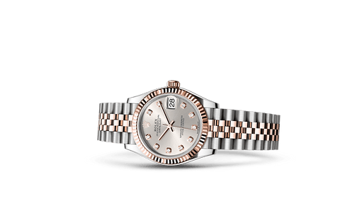 Datejust 31, Oyster, 31 mm, Oystersteel and Everose gold Laying Down