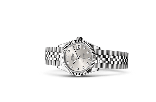Datejust 31, Oyster, 31 mm, Oystersteel and white gold Laying Down