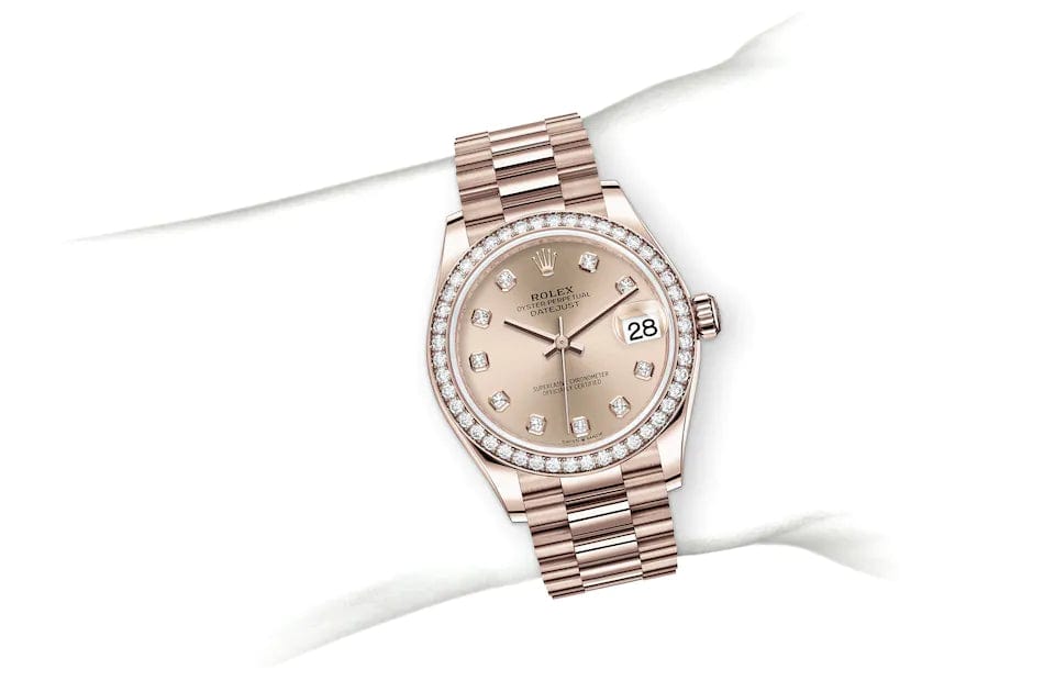 Datejust 31, Oyster, 31 mm, Everose gold and diamonds Specifications