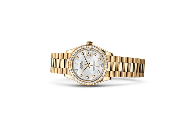 Datejust 31, Oyster, 31 mm, yellow gold and diamonds Laying Down