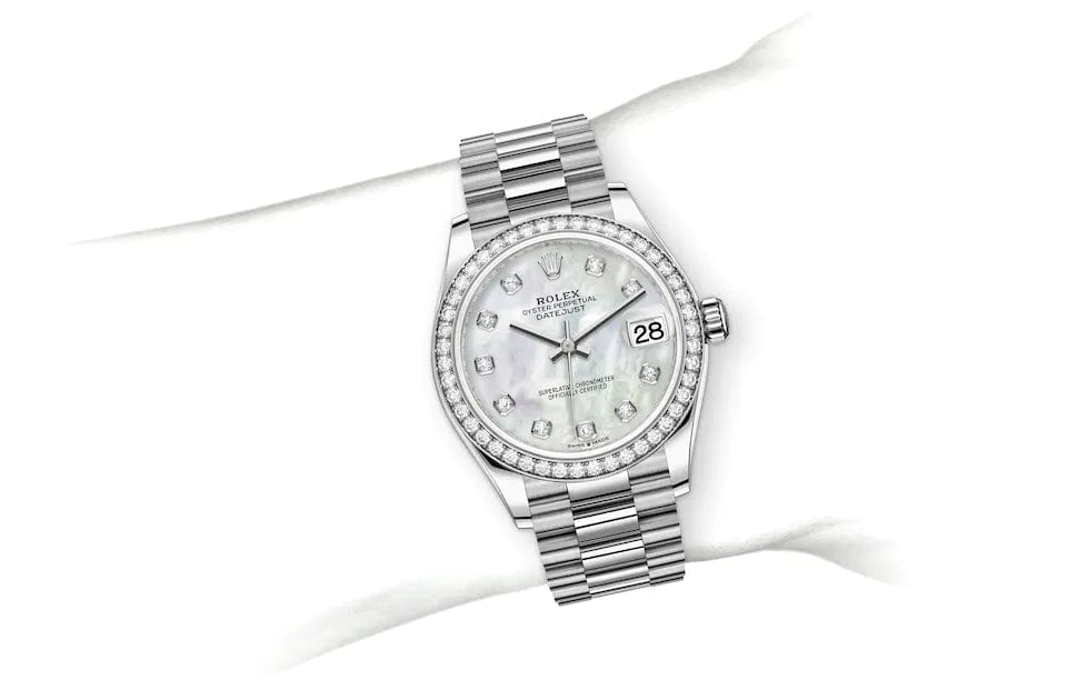 Datejust 31, Oyster, 31 mm, white gold and diamonds Specifications