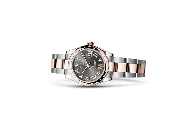 Datejust 31, Oyster, 31 mm, Oystersteel, Everose gold and diamonds Laying Down