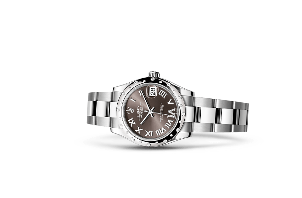 Datejust 31, Oyster, 31 mm, Oystersteel, white gold and diamonds Laying Down