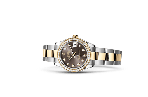 Datejust 31, Oyster, 31 mm, Oystersteel, yellow gold and diamonds Laying Down