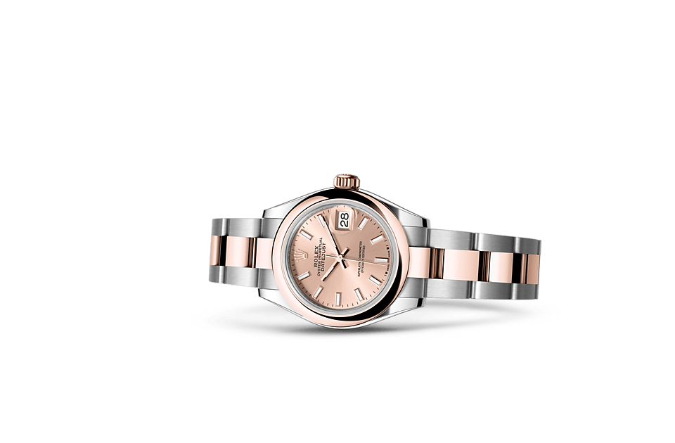 Lady-Datejust, Oyster, 28 mm, Oystersteel and Everose gold Laying Down