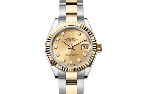 Lady-Datejust, Oyster, 28 mm, Oystersteel and yellow gold Front Facing