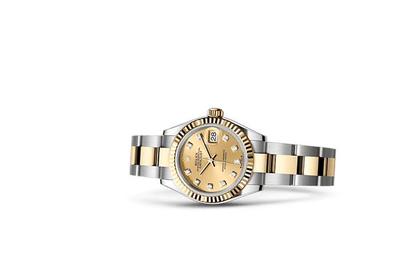 Lady-Datejust, Oyster, 28 mm, Oystersteel and yellow gold Laying Down